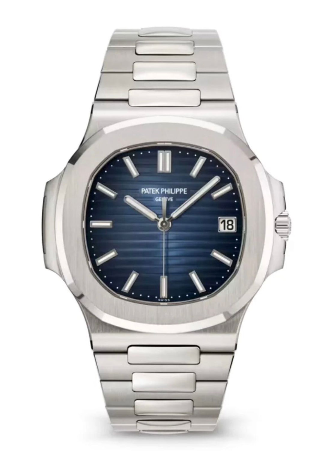 Patek Philippe Nautilus Silver Stainless Steel – Blue Dial Luxury Watch