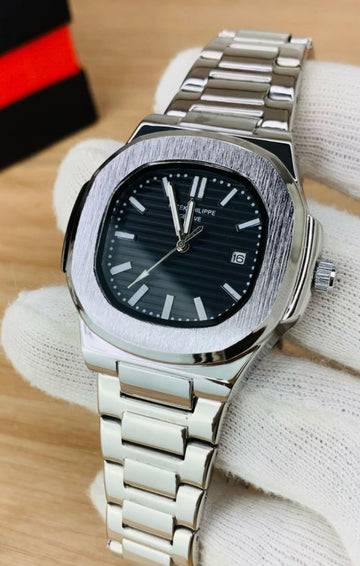 Patek Philippe Nautilus Silver Stainless Steel – Blue Dial Luxury Watch