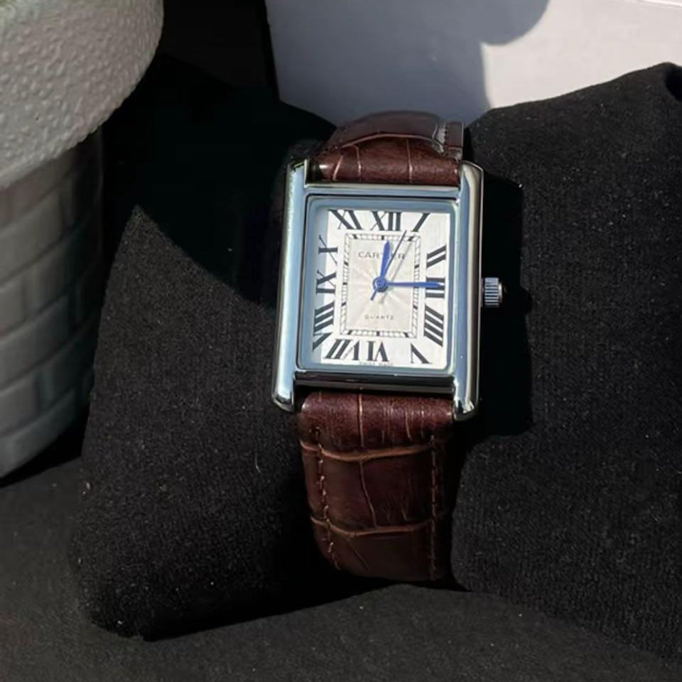 Cartier Tank Blue Dial Leather Strap – Classic Square Luxury Watch