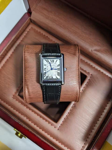 Cartier Tank Blue Dial Leather Strap – Classic Square Luxury Watch