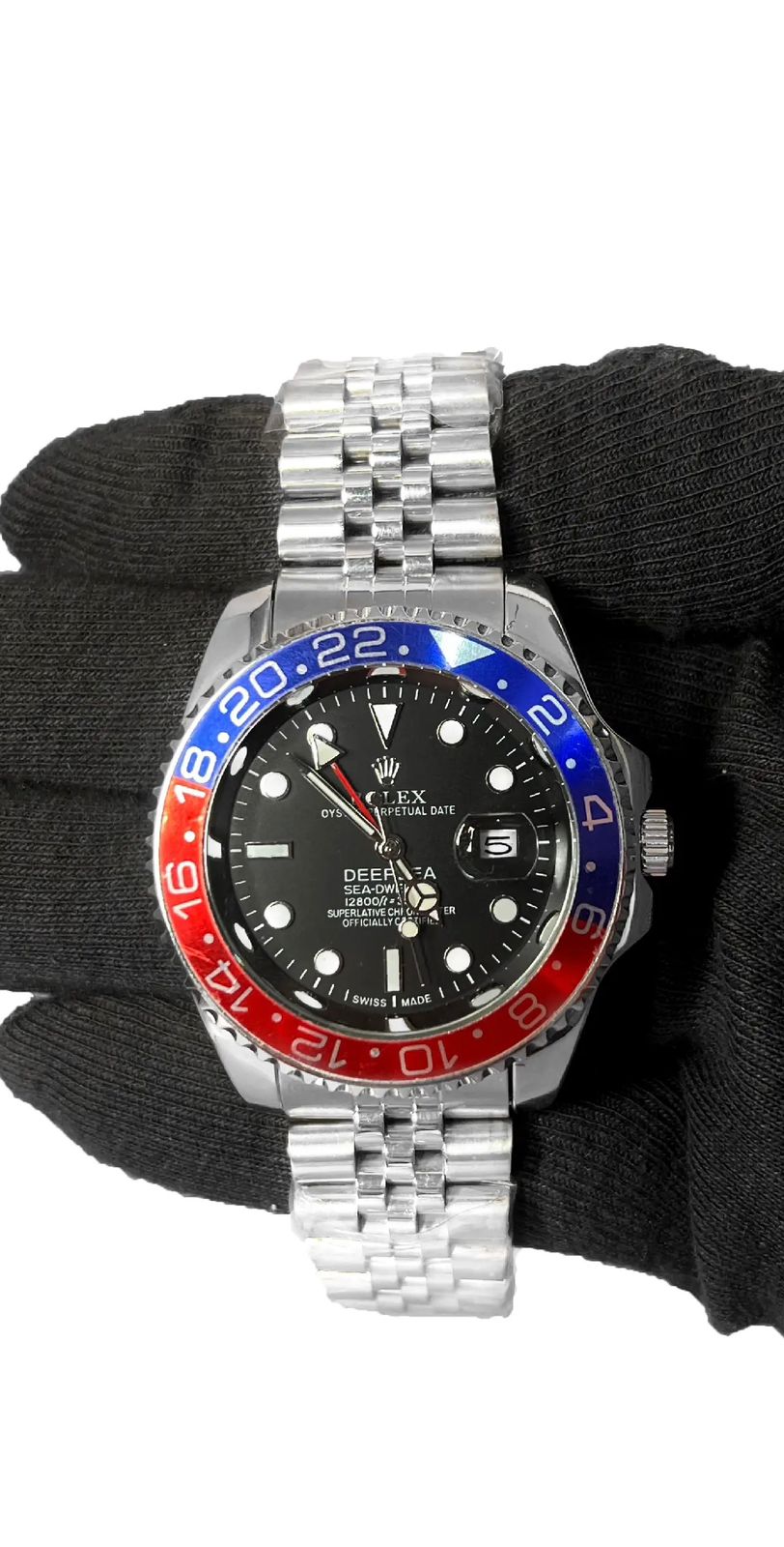 Rolex GMT-Master II Pepsi Bezel – Black Dial Stainless Steel Watch